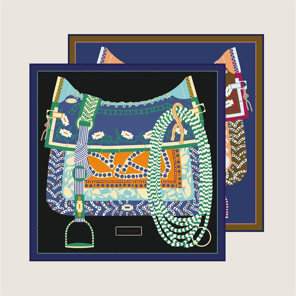 Silk Scarves Wraps Leather Boots Printed Twill Silk Scarf Women Shawls Luxury Design Hijabs Fashion Square Curled Shawl