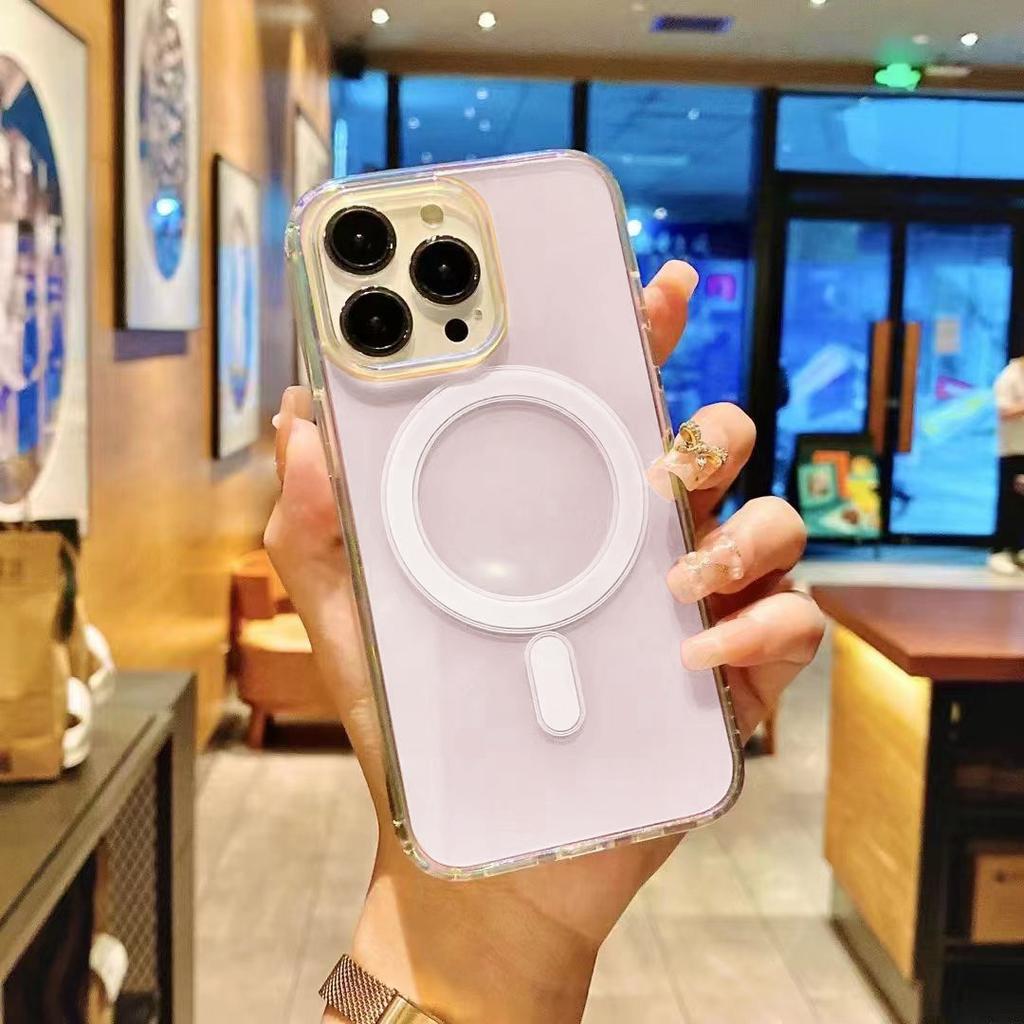 Красочный магнитный чехол для телефона, подходящий для iPhone14ProMax, градиентный защитный чехол Apple 15 Акрил