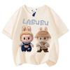 LABUBU 3D Print Women T-shirt Boy Girls Short-Sleeved Versatile Casual Trend Clothes Family Look