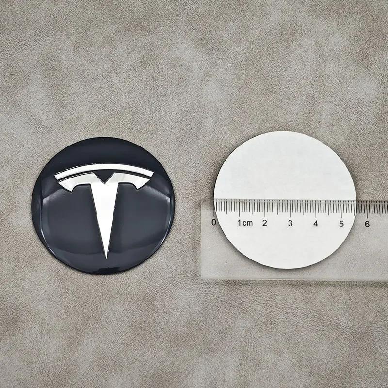 Автомобильные наклейки Tesla 20 шт. 56 мм Автомобильные эмблемы Наклейки на центральные колпачки ступиц для Tesla Model S Model 3 2024 Model Y X Защитные накладки на центр колеса