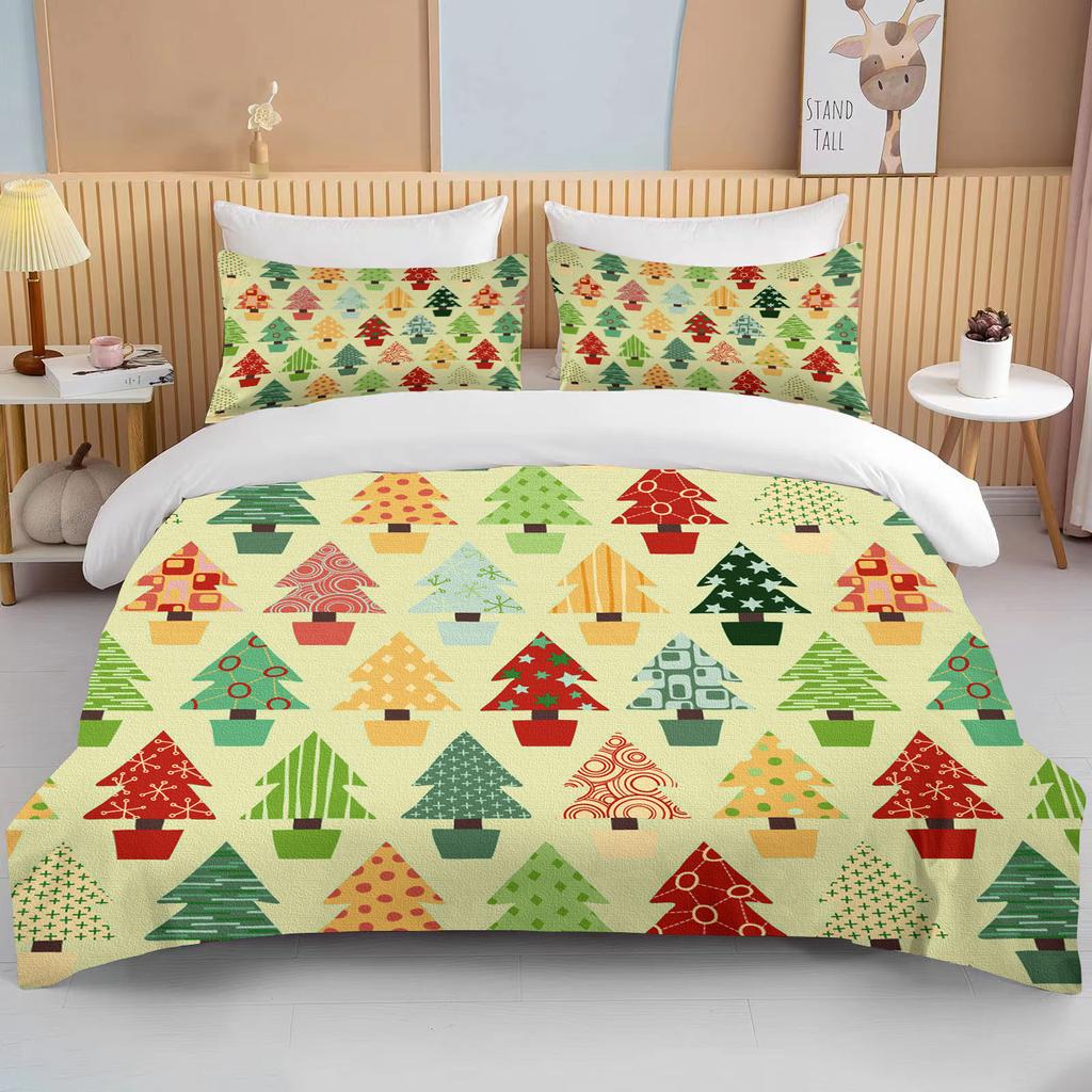 Рождественский пододеяльник односпальный для мальчика и девочки с рисунком снеговика Санта-Клауса, синий комплект постельного белья из полиэстера с рождественской елкой, пододеяльник