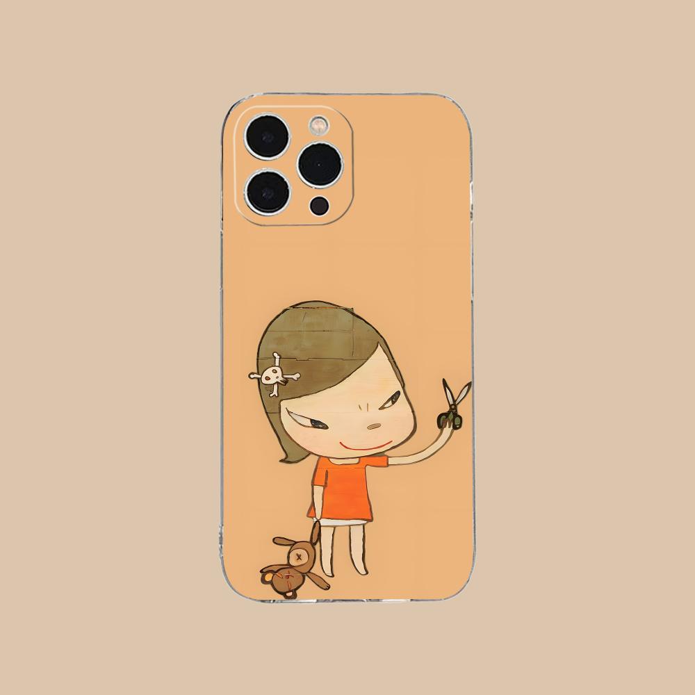 Аниме Чехол для телефона Yoshitomo Nara для iPhone 17 16 15 14 13 12 11 X XR XS Air Pro Max Plus Mini Прозрачный Цветной Чехол Роскошный Красивый