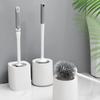 Toilet Brush with Base Set Remove Dead Corner Cleaning Long Handle Wall Hanging Soft Bristle
