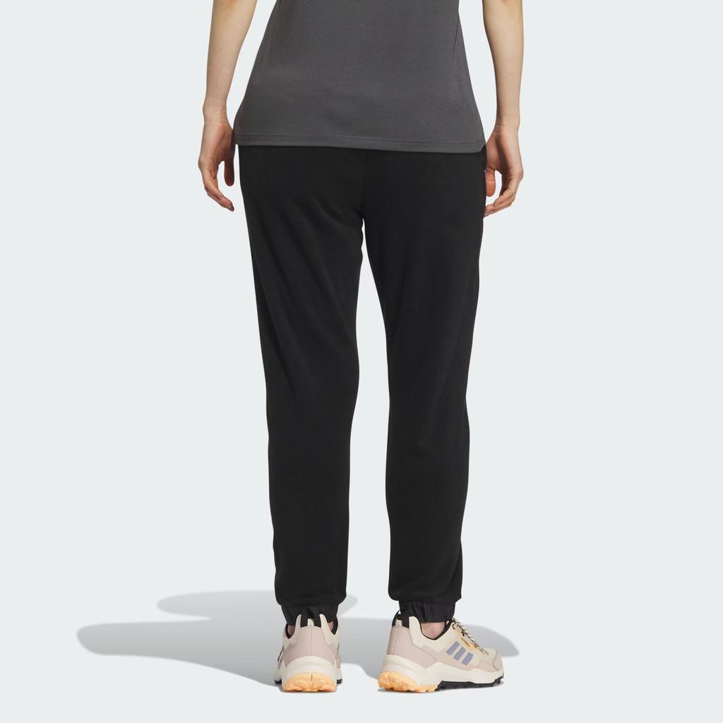 Adidas Fleece Joggers Solid Color Logo Label Outdoor Thickened And Fleece Lined Elastic Cuff Knitted Sweatpants Women's IL9005