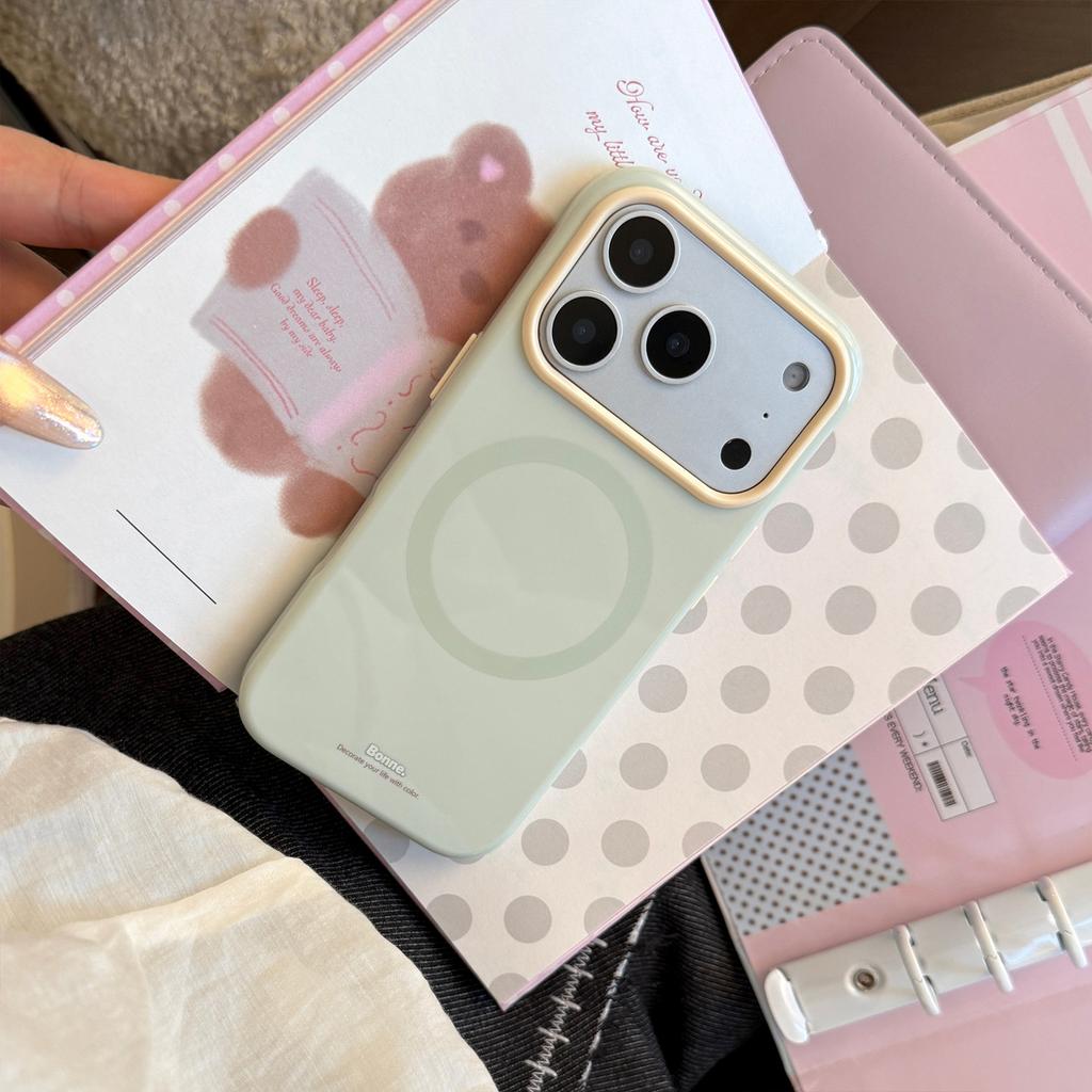 Niche minimalist magnetic case suitable for Apple 17 Pro Max, iPhone 16, Korean style ins soft case for 15, macaron color