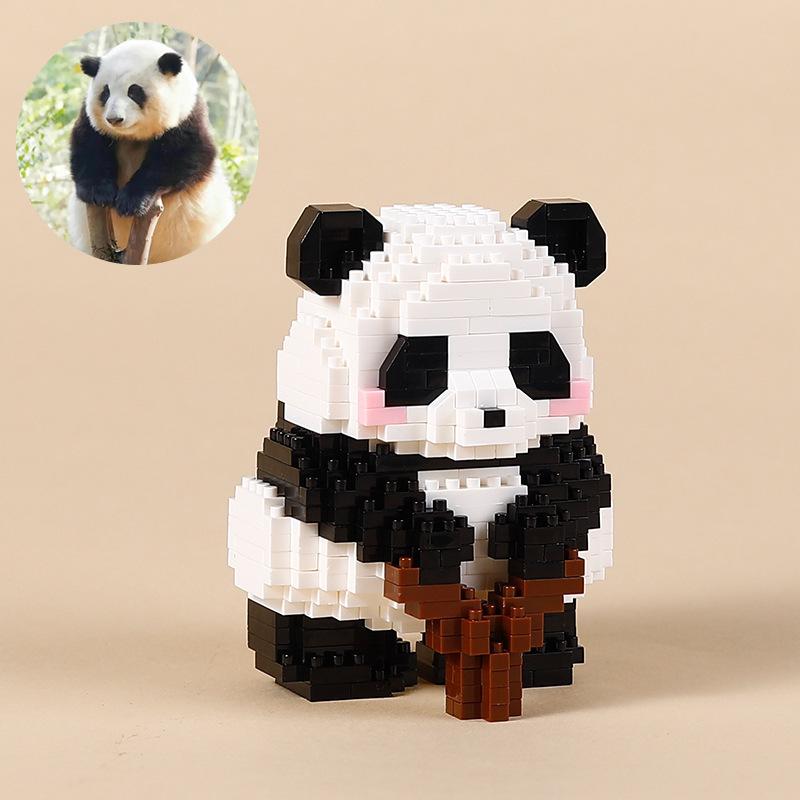 Micro-Assembled Small Particle Educational Toys Building Blocks Children's Gifts Boys And Girls Panda 3D Puzzle Ornaments