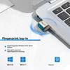 Silver Aluminum Alloy USB Fingerprint Login Device - Driver-Free, Plug and Play.