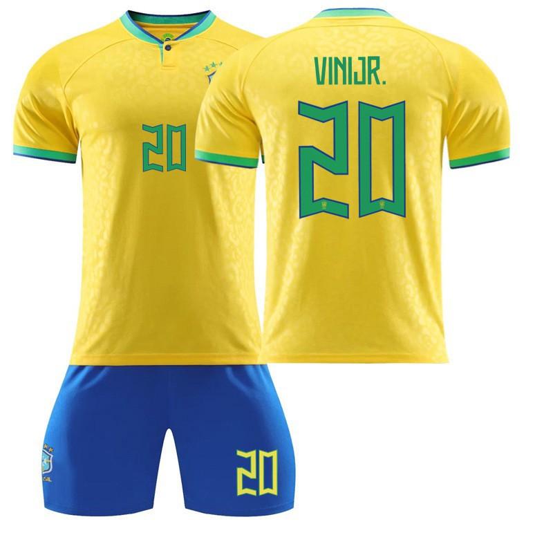 2223 No. 10 Neymar 20 Vinicius 918 Jesus Football Uniforms Fans Home Short Sleeves
