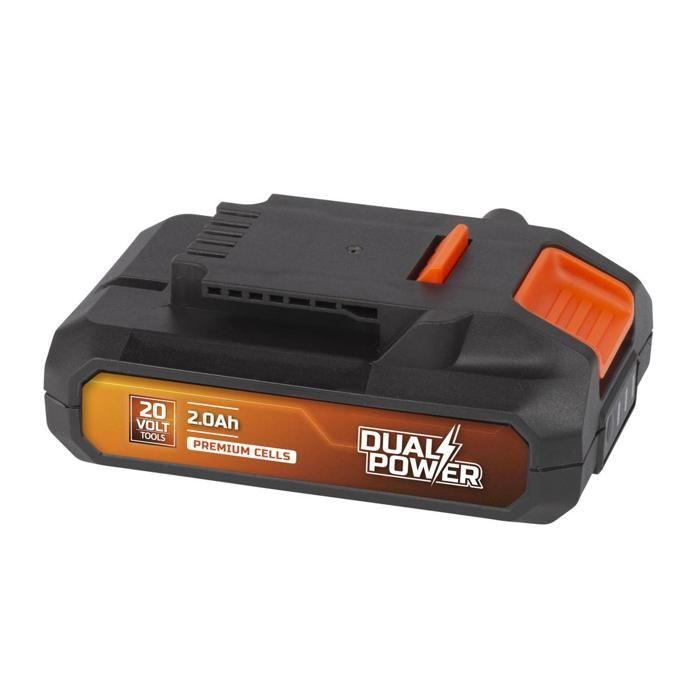 Powerplus Dual Power Batterie POWDP9021, 20V, Capacité de 2000mAh, Technologie de la batterie Li-on, Outils 20 V uniquement