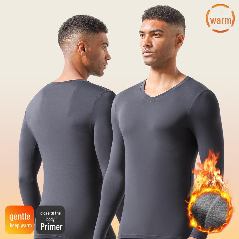 Men's Slim V-Neck Thermal Shirt – Breathable Mesh Base Layer for Autumn/Winter