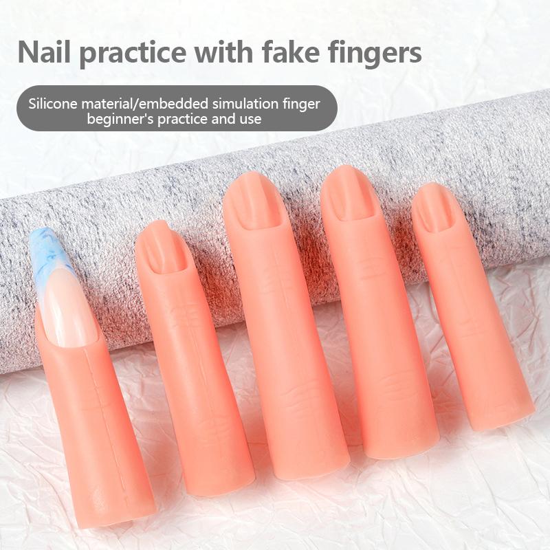 5 шт./компл. для практики нейл-арта, силиконовые накладные ногти для пальцев с магнитом, можно вставлять в ногтевую пластину, дисплей маникюрных инструментов