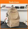 Large Student Capacity Backpack With Letter Embroidery Design For School Daily