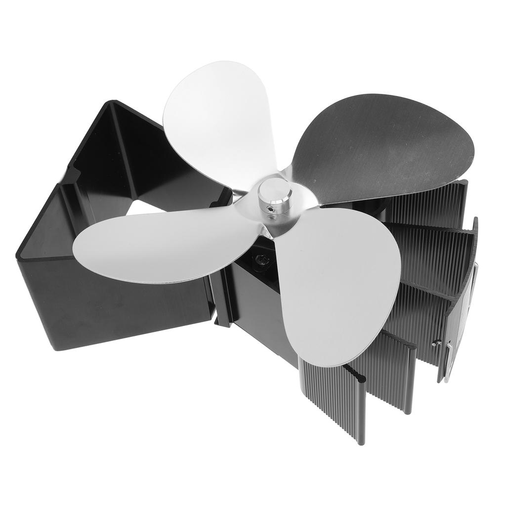 Вентилятор для камина 4 лопасти Вертикальный трапециевидный Термоэлектрический с питанием от тепла Вентилятор для дровяной печи для дров