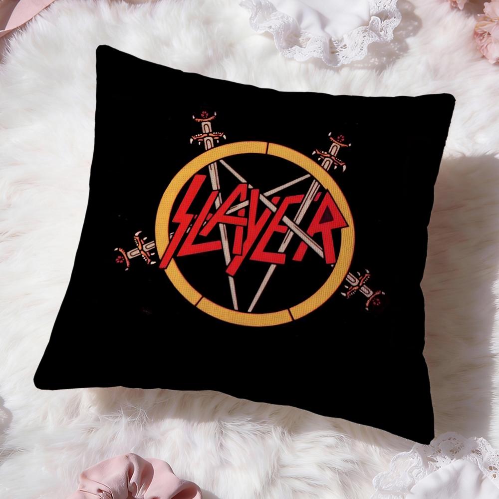 Подушка с чехлом для группы Heavy Metal S-Slayer Премиум-комфорт Двусторонний чехол для подушки - Дизайн «Два в одном» для любой комнаты и салона автомобиля