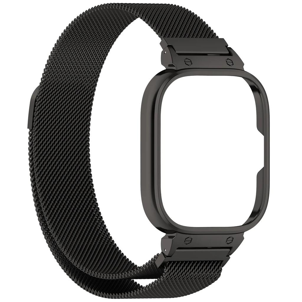 Миланский ремешок+Металлический корпус для умных часов Redmi Watch 4 Браслет Аксессуары для Redmi Watch 4 Защитный корпус из нержавеющей стали