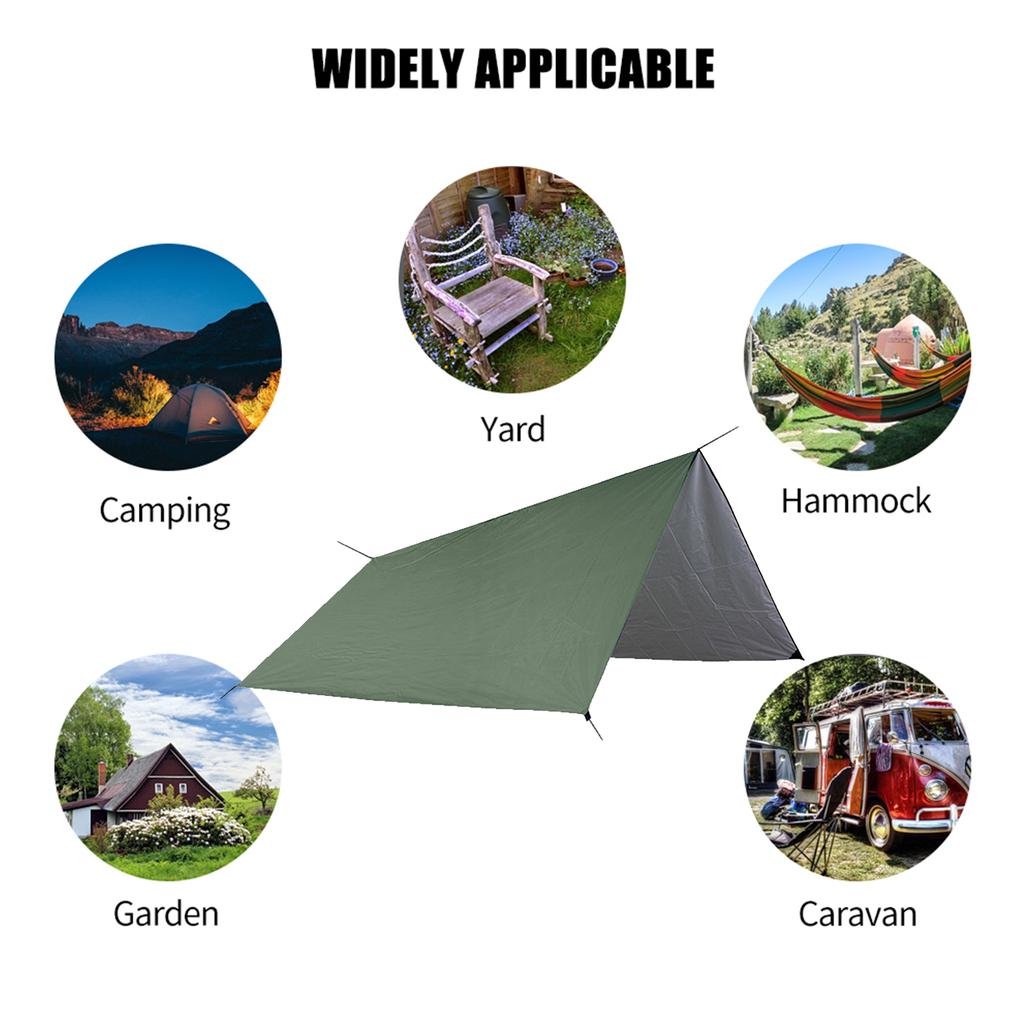 10 X 10 FT Sail Canopy Waterproof Rain Fly Sun Shade UV Resistant Heavy Duty Sand Sunshade With