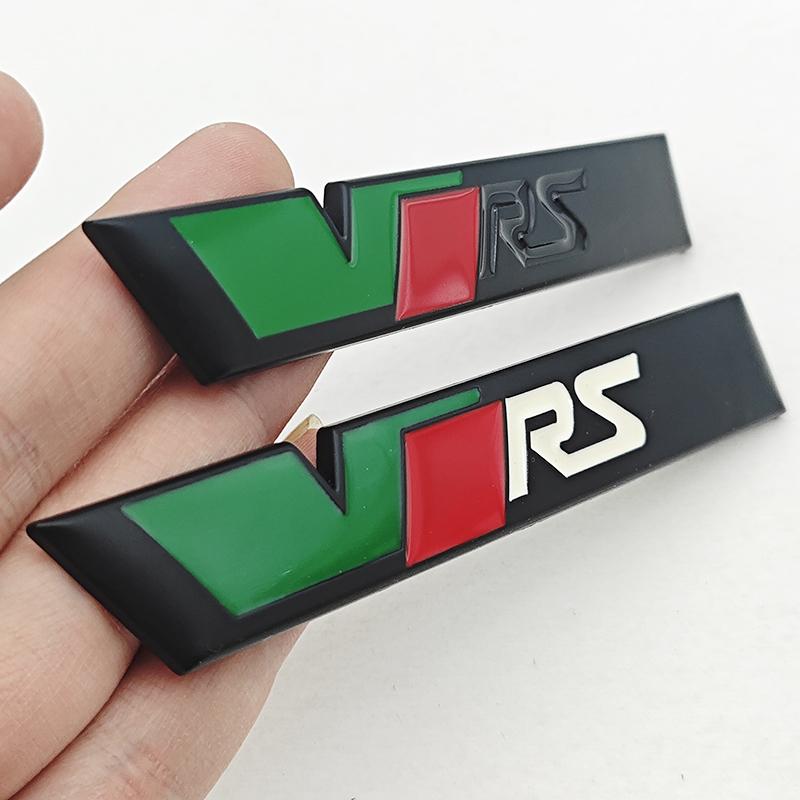 ABCDGG1 NEW 3D Metal Car Letters Logo VRS Front Grille Side Fender Trunk Badge Label For Skoda VRS Sticker Emblem Auto Accessories
