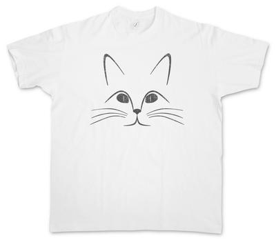 Футболка с мордочкой кошки Веселые кошки Katzen Katze Зависимый Liebe Любовь Любитель