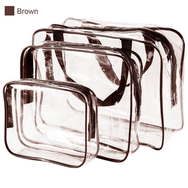 Multi-function Trend Transparent Waterproof Wash Bag Travel Storage Bag Cosmetic Bag Pvc Three-piece