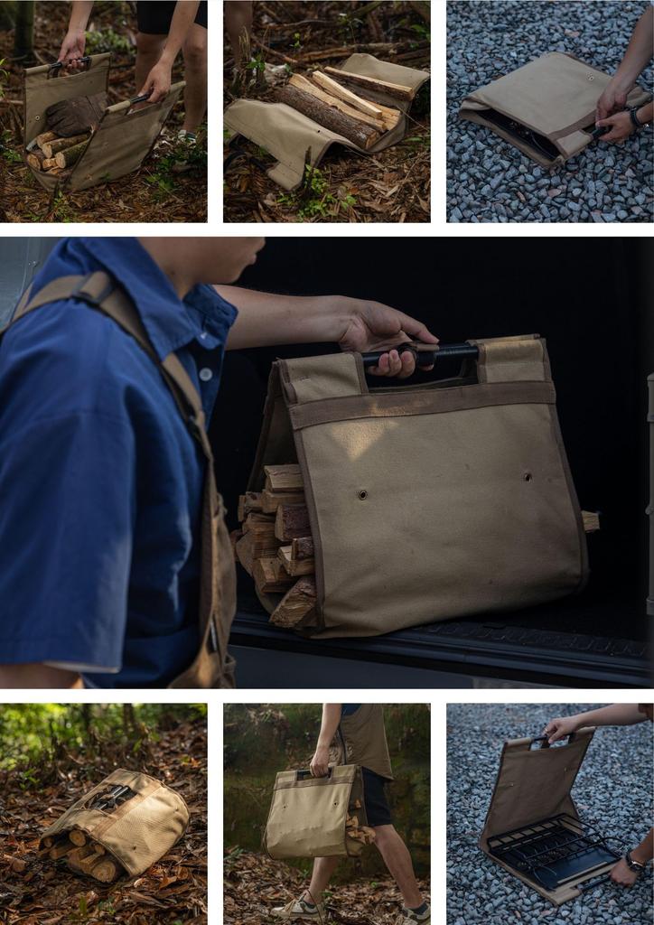 Сумка для переноски дров CAMPING MOON, Переноска для дров, Сумка для дров, для дровницы T-285, Холст, B-285