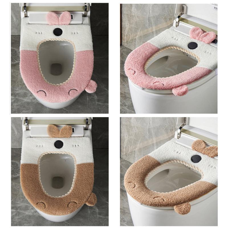 Чехол на сиденье унитаза, мягкий теплый моющийся коврик для подушки, многоразовые зимние подушечки для унитаза