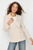 Women's Fashion Blazer Jacket Coat Lapel Long White Oversize Lined Woven Blazer Jacket