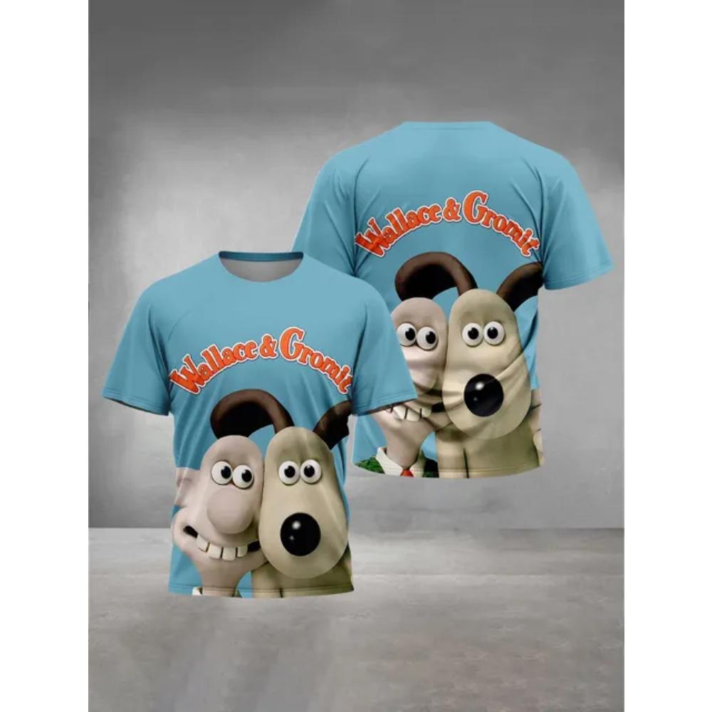 W-Wallaces-Gromits 3D Print Детская одежда от 5 до 14 лет Мужская верхняя одежда для детей Мальчик Девочки Детская футболка Верхние рубашки