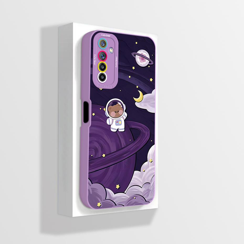 For Realme 6 Pro RMX2063 Case Realme 6 RMX2001 Phone Case Aesthetic Cartoon Astronaut ShockProof Soft Silicone Back Cover Fundas