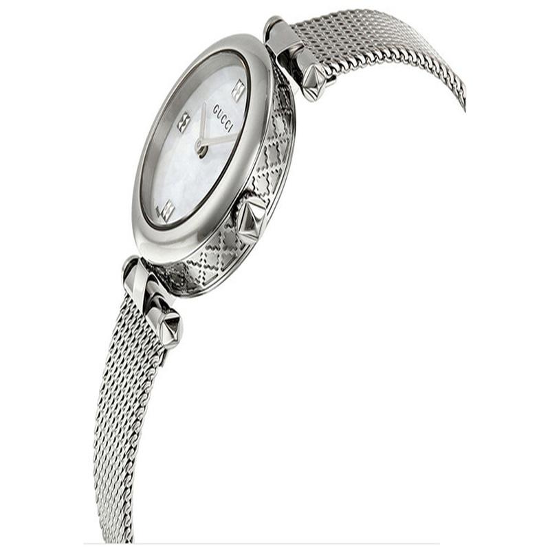 GUCCI Diamantissima watch quartz movement stainless steel strap mother-of-pearl dial women's watch casual fashion YA141504