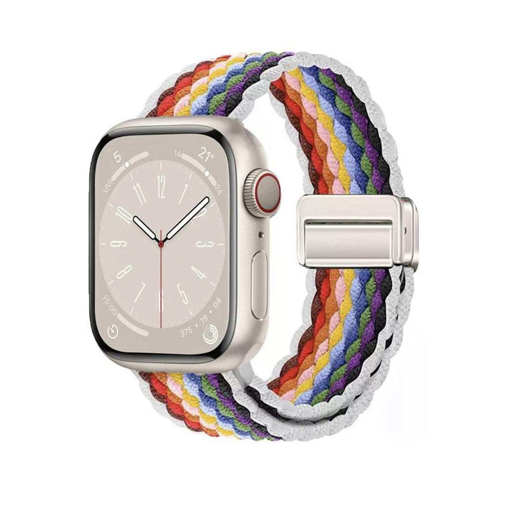 Magnetic Nylon Strap Adjustable Buckle for Apple Watch Strap Ultra2 49mm 45mm 44mm 41mm 40mm 38mm Band for Apple Watch Band iWatch 9 8 7 6 5 4 3 2 SE