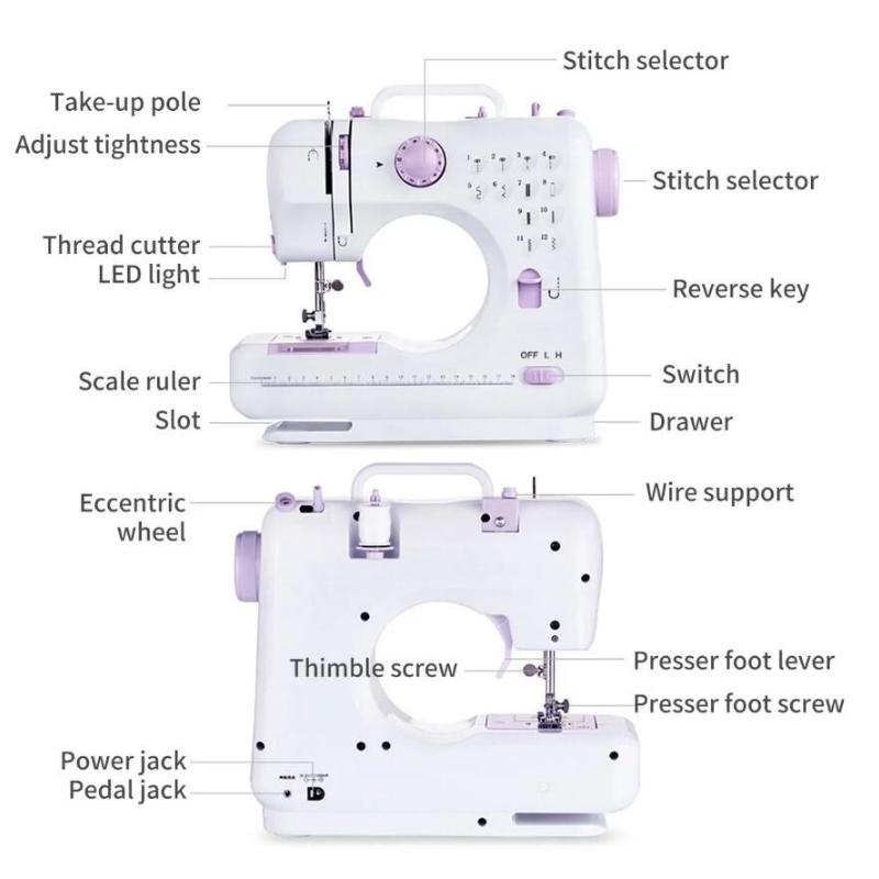 Бытовая швейная машина, маленькая мини-электрическая машина с замком, обновление 705, многофункциональная швейная машина