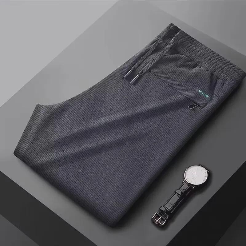 Зимние мужские повседневные вельветовые спортивные штаны - прямой свободный крой с добавлением бархата