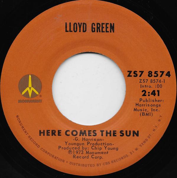 7-дюймовая пластинка LLOYD GREEN Here Comes The Sun Peace ZS78574 Monument 1973 US CountryFolk Б/у