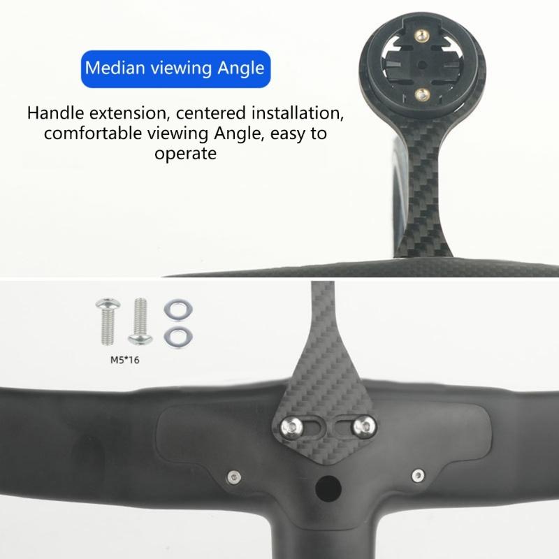 Bicycles Handlebar Combo Mount Adjustable Out Front Computer Mount Carbon Fiber Bike Stem Mount Easy to Install