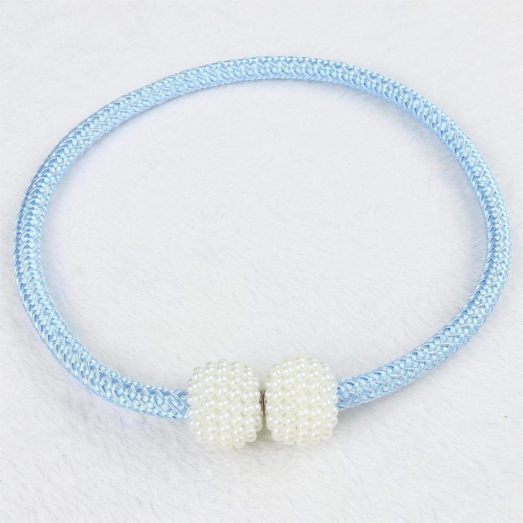 Magnetic Curtain Tiebacks Pearl Ball Home Curtain Buckle European Decoration Weave Clips Rope Straps Holder for Big Drapries