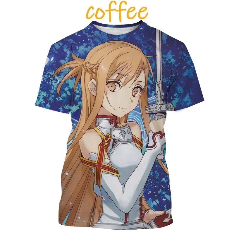 Print Sporty Quick-dry Breathable Men T-shirt Sword Art Online Animation Casual Harajuku Y2K Street Short Sleeve Clothing Top