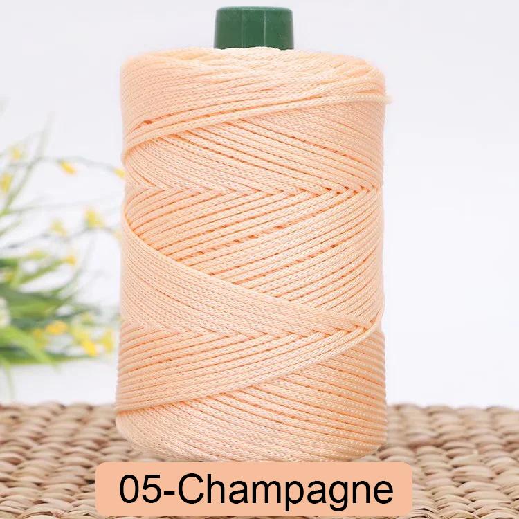 3 мм Цветной Крученый Плетеный Шнур, Полая Нить, Полиэстеровый Шнур Макраме, Черная Пряжа для Вязания Крючком, Пряжа для Вязальщицы