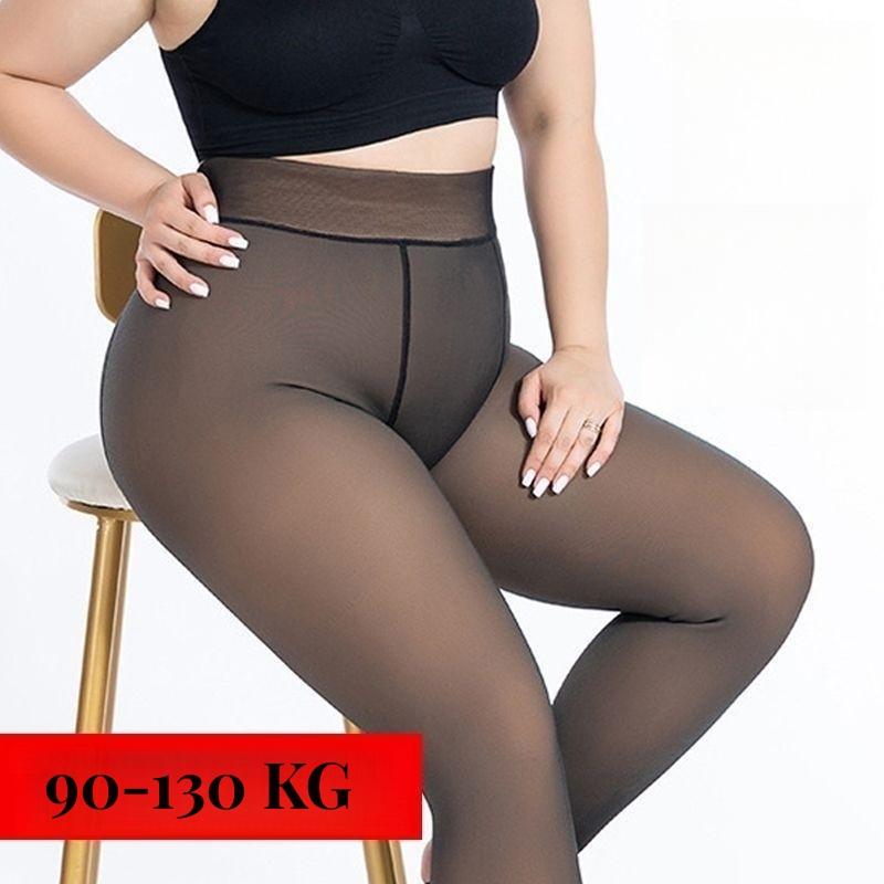 Новые зимние теплые колготки 130 кг Большой размер Сексуальные колготки Женские имитация чулок Колготки-вторая кожа Плотные полупрозрачные колготки