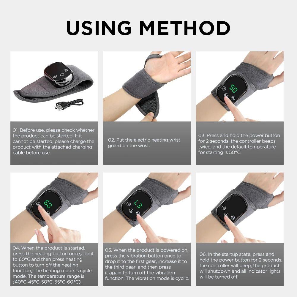 Cordless Wrist Massager USB Rechargeable Hand Massage Instrument Hand Massager  Wrist Sprain