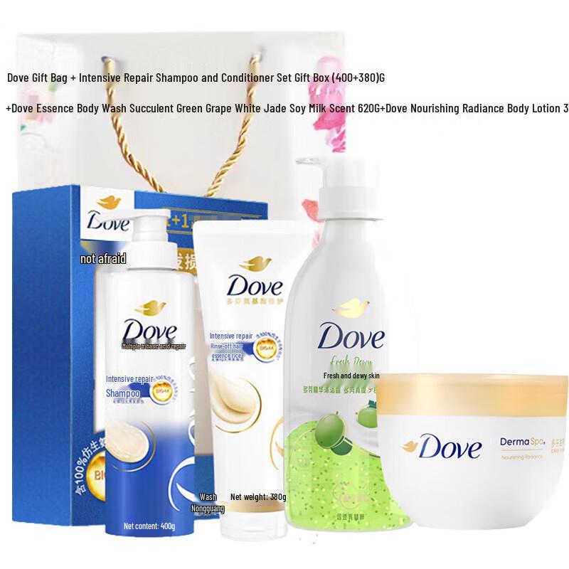 DOVE Подарочный набор для ухода за волосами и телом из 4 предметов