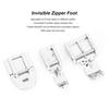 3pcs Stainless Steel Zipper Presser Foot Silver Color Sewing Machine Presser Foot  Home Sewing