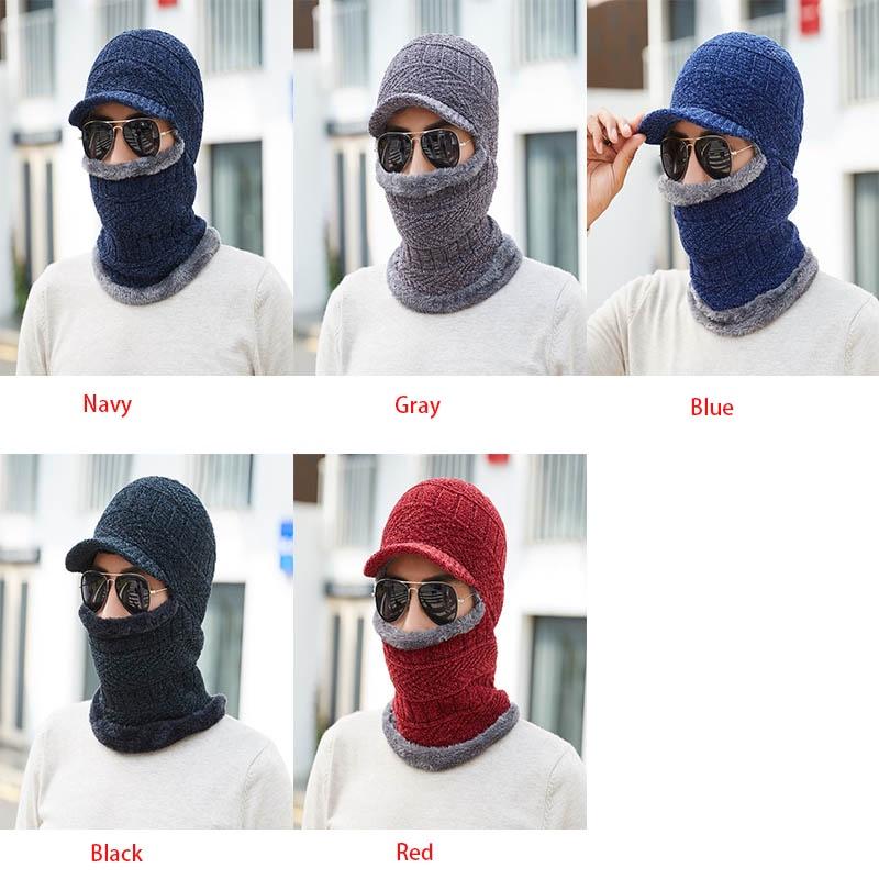 Зимняя мужская женская теплая лыжная шапка-бини шерстяной вязаный снежный головной убор шапка-череп шарф балаклава