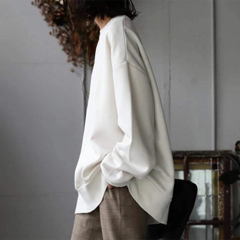 Большие толстовки женские модные повседневные толстовки с круглым вырезом и длинным рукавом осень-зима пуловеры топы