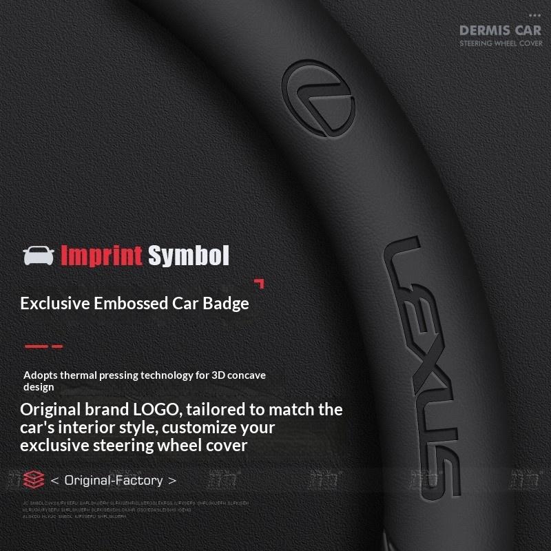 THQP1 For Lexus F Sport ES200 ES260 ES300 RX300 LS500h GS250 GS300 IS300 CT200h NX300 UX300 LX570 GX Car Leather Steering Wheel Cover
