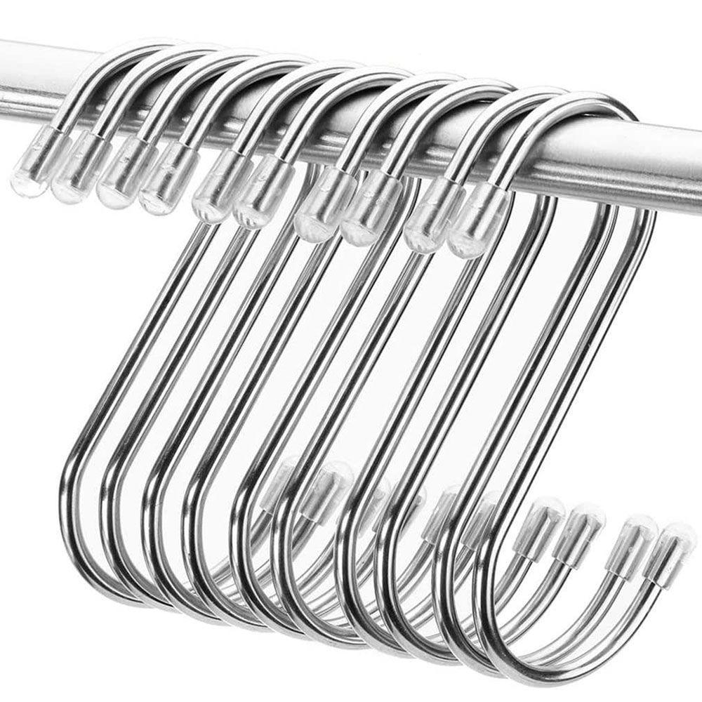 10/15/20/25/30pcs Household Organizer Stainless Steel Storage Rack Hanger Clasps Hooks S Shaped Hook