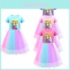 Платье для девочек Super Mario Princess Peach Rainbow Lace фиолетового, красного и розового цвета