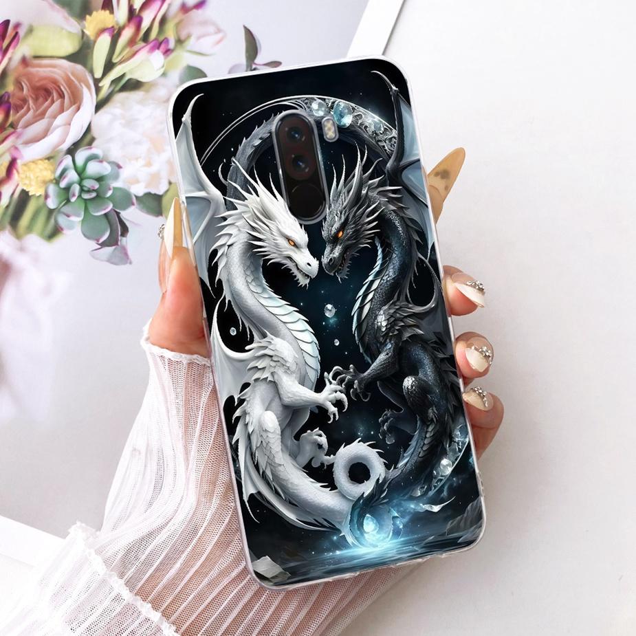 For Xiaomi Pocophone F1 Case Luxury Bow Flowers Painted Cover 6.18'' Soft TPU Phone Case For Xiaomi Poco F1 PocoF1 Fundas Bumper
