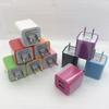 USB-зарядное устройство USB Двухголовая зарядная головка с зеленой точкой 1A Двухпортовое быстрое зарядное устройство