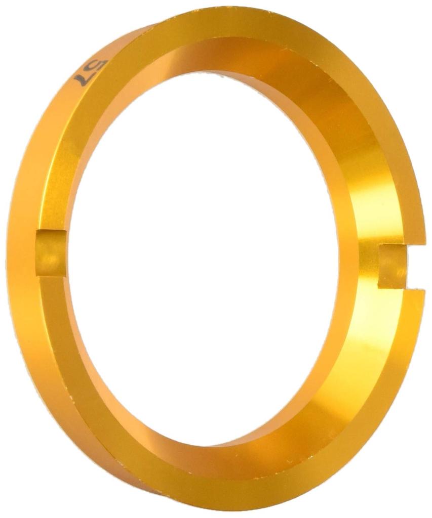 Центровочные кольца KYO-EI, 73мм/57мм, комплект из 2 штук, алюминий с фланцем, золото, U7357