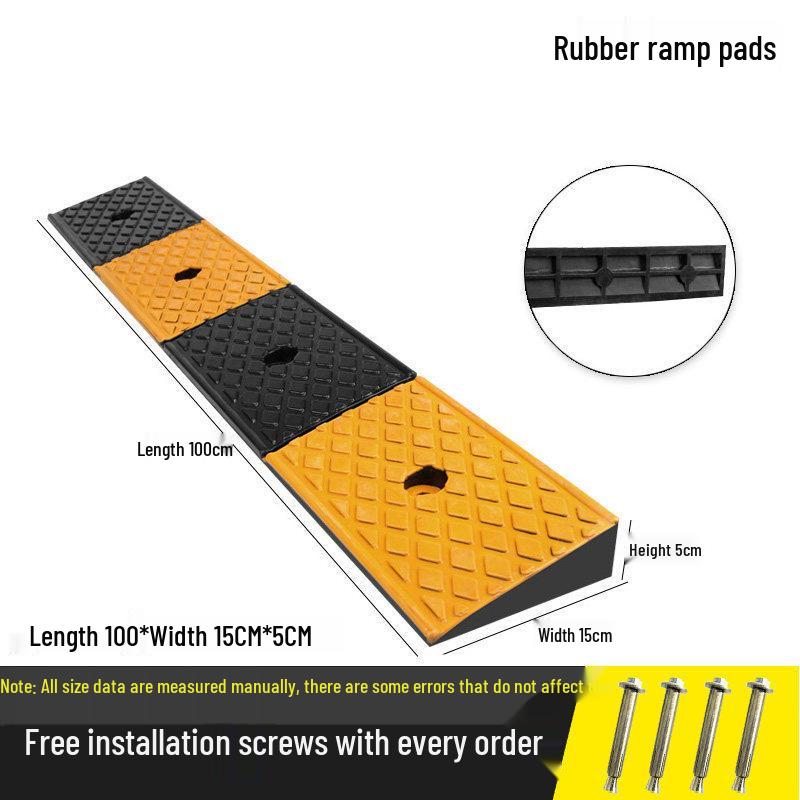 Car Curb Ramp: Plastic Step Pad for Sill, Edge, or Slope, Ideal for Uphill Climbing and Speed Bump Triangle Pad